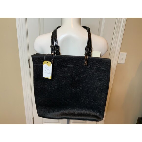 Michael Kors Black Neoprene Jet Set MK Signature Logo Tote Bag - Picture 3 of 4